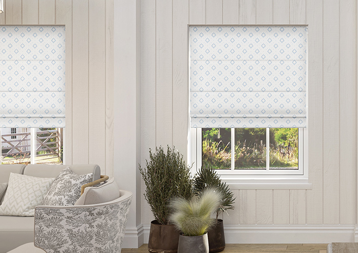 Huaraz Velvet, Mid Blue - Roman Blind - Image 3
